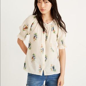 Madewell Smocked Button Down in Classic Corsage